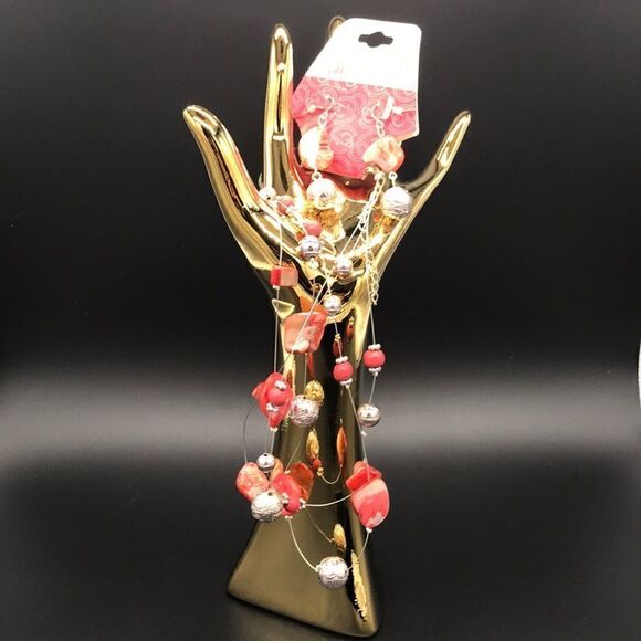 Charming Charlie | beaded necklace and earrings - Picture 1 of 7